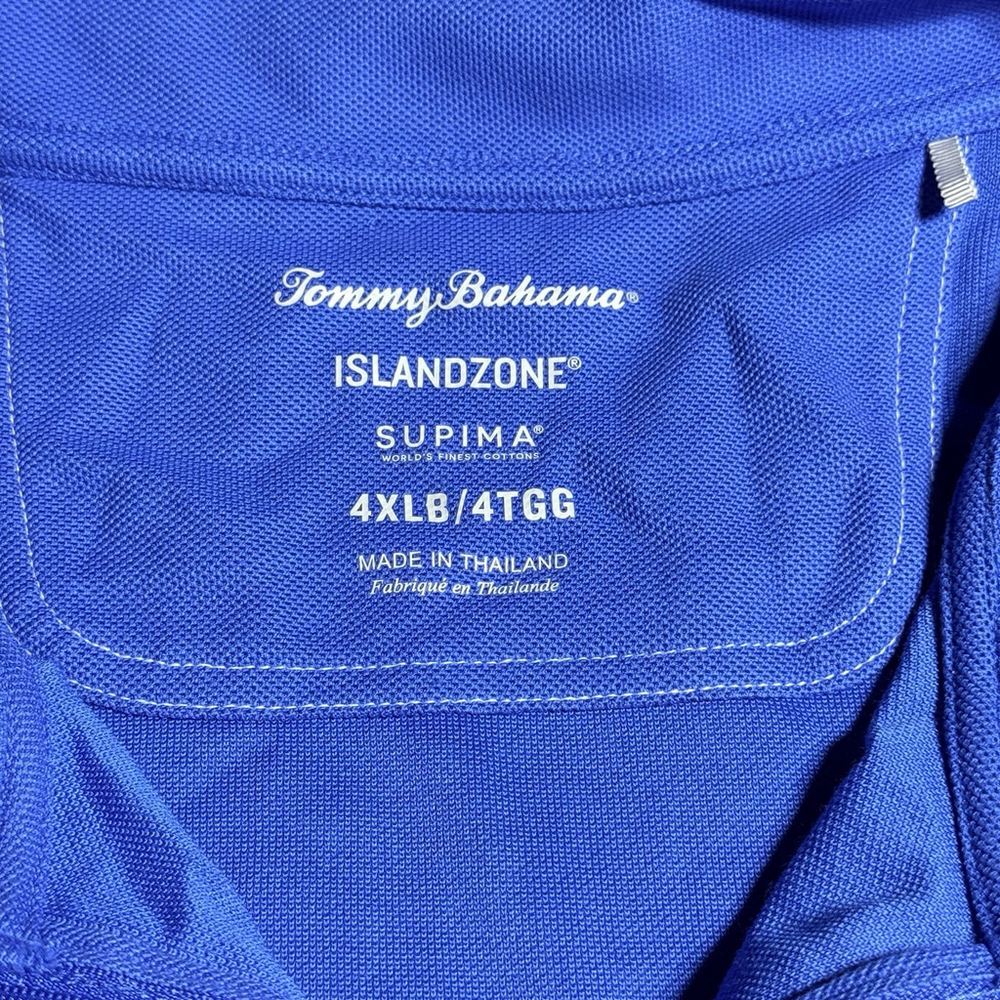 Tommy Bahama Emfielder IslandZone Half Zip Mens 4XLB Blue Supima Cotton BT224017 - Picture 4 of 16